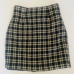 Vintage Cignal Black/Cream Wool Skirt Sz 7